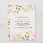 Elegant Waterverf Roze en Goud Vrijgezellenfeest Kaart (Voorkant / Achterkant)