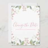 Elegant Waterverf Roze en Groen Save The Date (Voorkant)