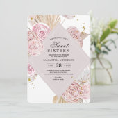 Elegant Waterverf Roze en Paars Lijst Kaart (Staand voorkant)