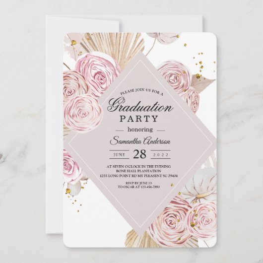 Elegant Waterverf Roze en Paars Lijst Kaart (Voorkant)