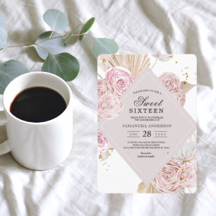 Elegant Waterverf Roze en Paars Lijst Kaart