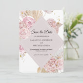 Elegant Waterverf Roze en Paars Lijst Save The Date (Staand voorkant)