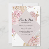 Elegant Waterverf Roze en Paars Lijst Save The Date (Voorkant)