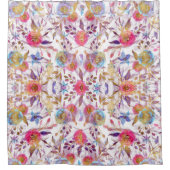 Elegant waterverf roze en wit douchegordijn (Voorkant)