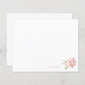 Elegant Waterverf Roze Floral Aangepaste Stationer (Voorkant / Achterkant)