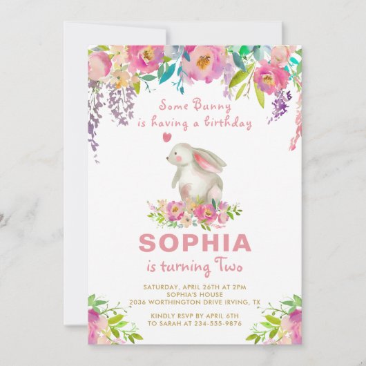 Elegant Waterverf Roze Floral een paar cent per da Kaart (Voorkant)