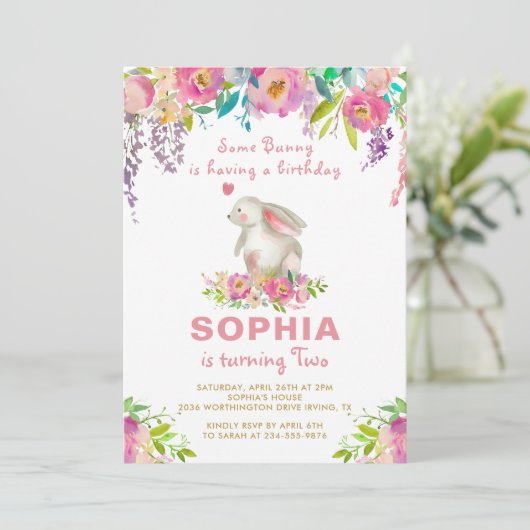 Elegant Waterverf Roze Floral een paar cent per da Kaart (Staand voorkant)