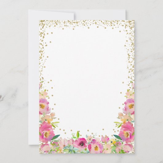 Elegant Waterverf Roze Floral een paar cent per da Kaart (Achterkant)