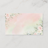 Elegant Waterverf Roze Floral Personalized Girly Visitekaartje (Achterkant)