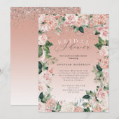 Elegant Waterverf Roze Floral Vrijgezellenfeest Kaart (Voorkant / Achterkant)