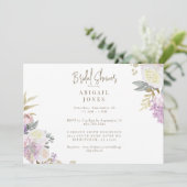 Elegant Waterverf Roze Floral Vrijgezellenfeest Kaart (Staand voorkant)