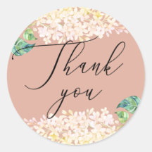 Elegant waterverf roze florale bruiloft bedankt