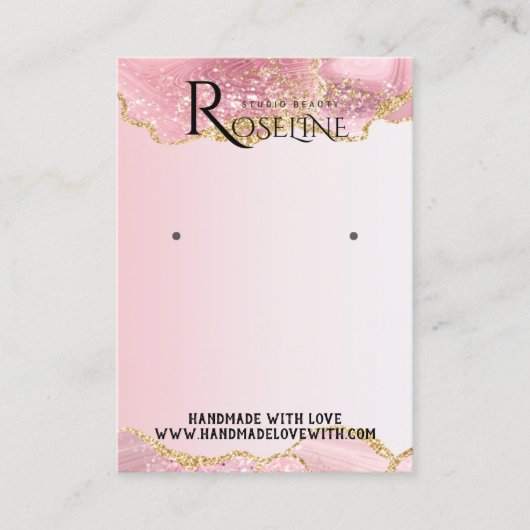 Elegant Waterverf roze glitter Veroorbaar beeldsch Visitekaartje (Voorkant)