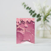 Elegant Waterverf roze glitter Veroorbaar beeldsch Visitekaartje (Staand voorkant)