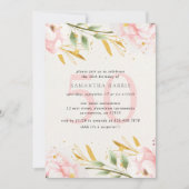 Elegant Waterverf Roze & Gold 50e verjaardag Kaart (Voorkant)