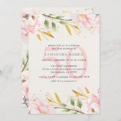 Elegant Waterverf Roze & Gold 50e verjaardag Kaart (Voorkant / Achterkant)