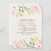 Elegant Waterverf Roze & Gold 55e verjaardag Kaart (Voorkant)