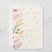 Elegant Waterverf Roze & Gold 55e verjaardag Kaart (Achterkant)