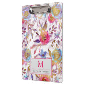 Elegant waterverf roze, goud en wit klembord (Links)