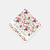 Elegant Waterverf Roze Greenery Custom Wedding Servet (Hoek)