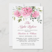 Elegant Waterverf Roze Hydrangea repetitie diner Kaart (Voorkant)