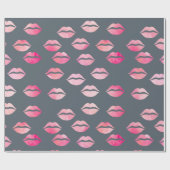 Elegant waterverf roze lippenpatroon cadeaupapier (Vlak)