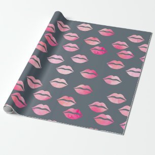 Elegant waterverf roze lippenpatroon cadeaupapier