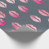 Elegant waterverf roze lippenpatroon cadeaupapier (Hoek)