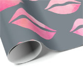 Elegant waterverf roze lippenpatroon cadeaupapier (Rol Hoek)