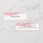Elegant Waterverf Roze minimaal Mini Visitekaartje (Voorkant / Achterkant)