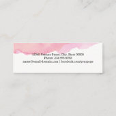 Elegant Waterverf Roze minimaal Mini Visitekaartje (Achterkant)