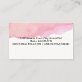 Elegant Waterverf Roze minimaal Visitekaartje (Achterkant)