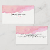 Elegant Waterverf Roze minimaal Visitekaartje (Voorkant / Achterkant)