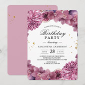 Elegant Waterverf Roze & Paarse Orchids & Figuren Kaart (Voorkant / Achterkant)