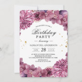 Elegant Waterverf Roze & Paarse Orchids & Figuren Kaart (Voorkant)