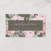 Elegant Waterverf Roze pinda's Floral Botanisch Visitekaartje (Voorkant)