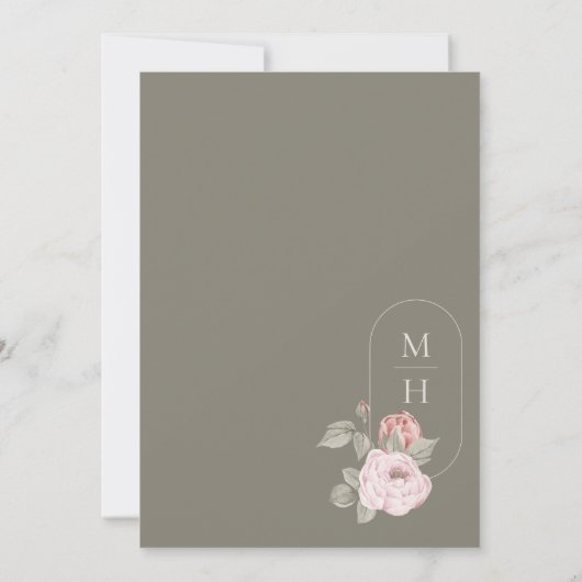 Elegant Waterverf Roze pinda's in Bloom Floral Kaart (Achterkant)