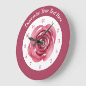 Elegant  Waterverf Roze Roze Personaliseer Grote Klok (Hoek)