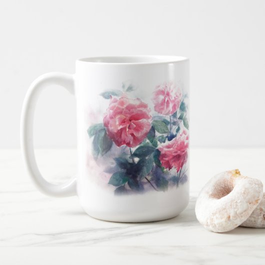 Elegant Waterverf Roze roze roze Mok van koffie sc (Met donut)