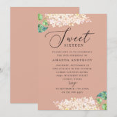 Elegant waterverf roze roze roze roze zoete 16 ver kaart (Voorkant / Achterkant)