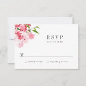 Elegant Waterverf roze roze rozen huwelijk RSVP Kaartje (Voorkant)