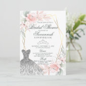 Elegant Waterverf Roze Roze Vrijgezellenfeest Invi Kaart (Staand voorkant)