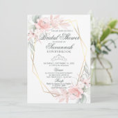 Elegant Waterverf Roze Roze Vrijgezellenfeest Invi Kaart (Staand voorkant)