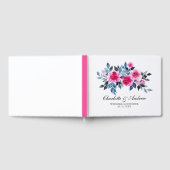 Elegant Waterverf roze rozen bruiloft Gastenboek (Volledig)