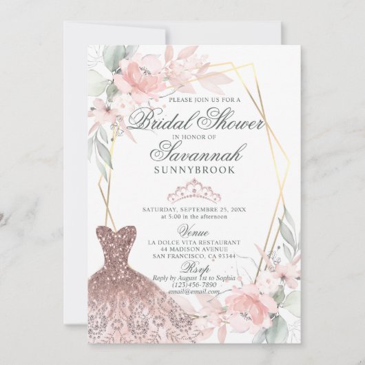 Elegant Waterverf Roze Vrijgezellenfeest Kaart (Voorkant)