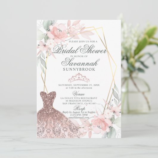 Elegant Waterverf Roze Vrijgezellenfeest Kaart (Staand voorkant)