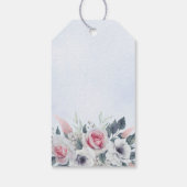 Elegant Waterverf Rozen Blue Wedding Bedankt Cadeaulabel (Achterkant)