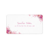 Elegant Waterverf Rozen Floral Modern Hand Script Etiket (Voorkant)