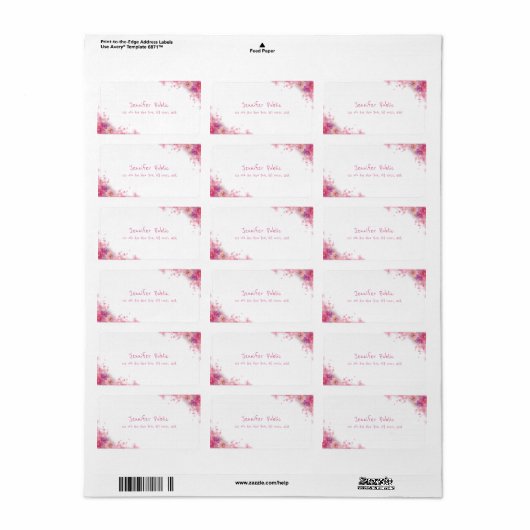 Elegant Waterverf Rozen Floral Modern Hand Script Etiket (Full Sheet)