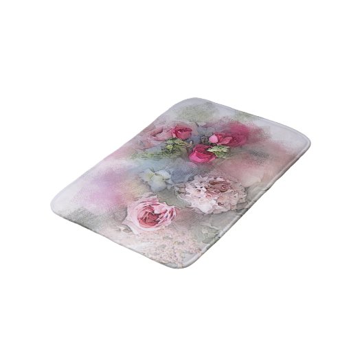 Elegant Waterverf Rozen Flowers Florence Sjabloon Badmat (Gekanteld)